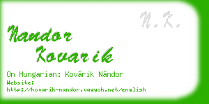 nandor kovarik business card